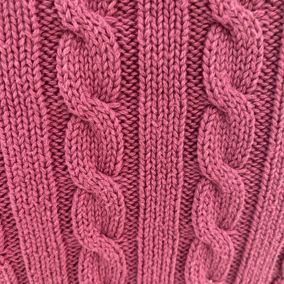 - L.L. Bean Rose Cable Knit Turtleneck Sweater M - Picture 4 of 5
